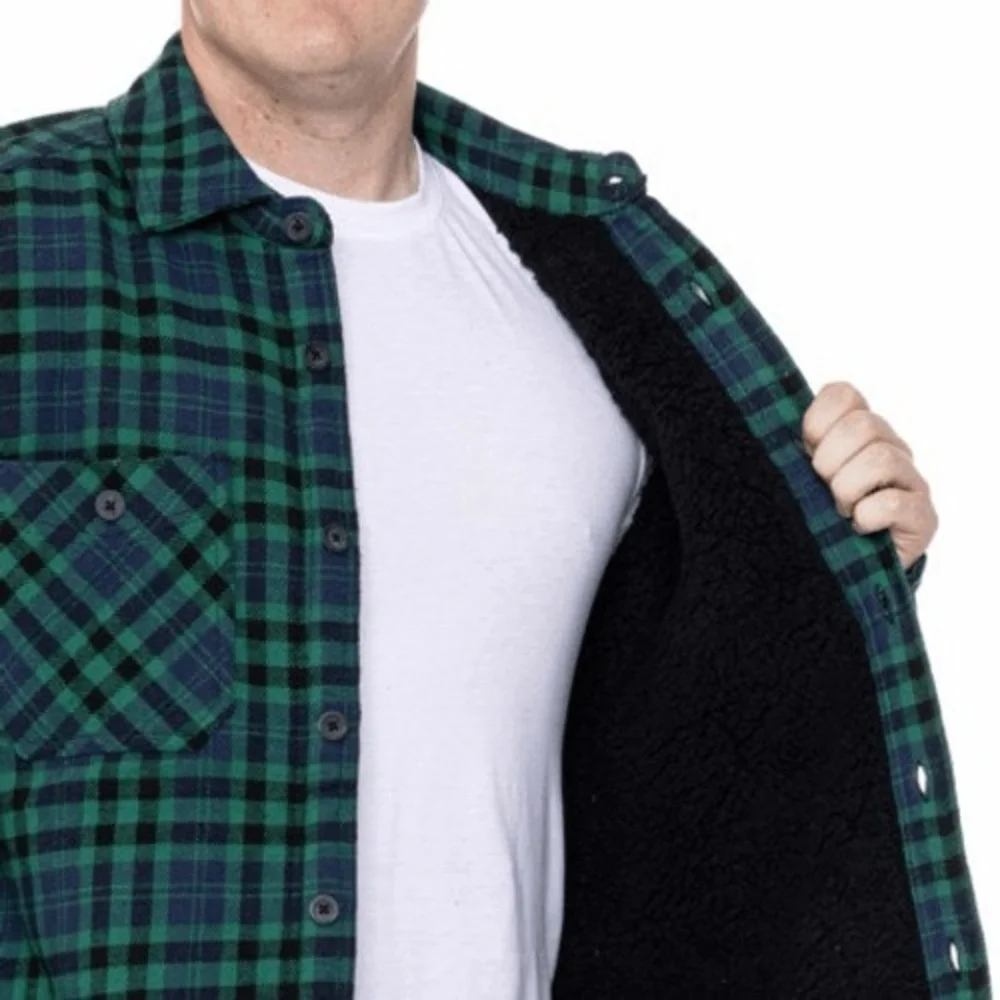 Telluride Clothing Company Green Blue Plaid Flannel Button-Front‎ Shacket M